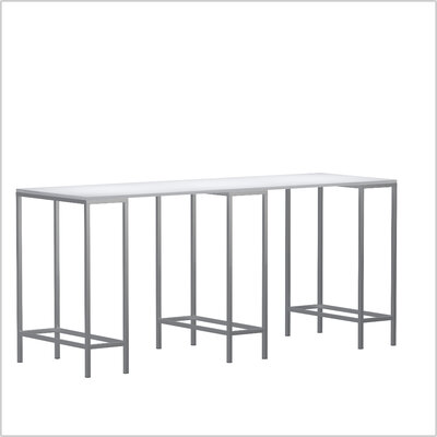 NewYork steel Stehtisch 240 x 80 weiß V1 schraeg
